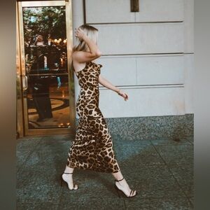 Luxe Fashion Label Leopard Print long Maxi Tank Dress